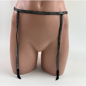 Victoria's Secret Dream Angels Rhinestone Black Garter Belt  Size XS/S